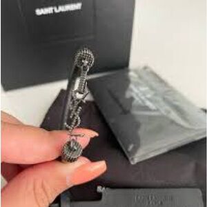 Saint Laurent Black and Silver Bracelet